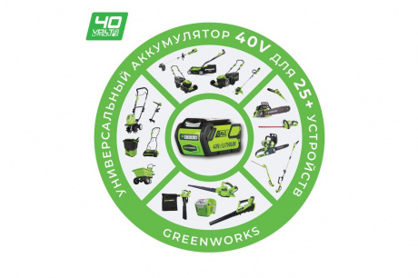 Купить Пила цепная аккумуляторная GREENWORKS GD40CS15 40 V без акб и з/у   2005707 фото №10